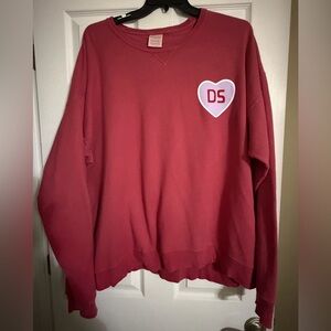 Monogram “DS” Red Heart Custom Sweatshirt-Comfort Wash-size 2X